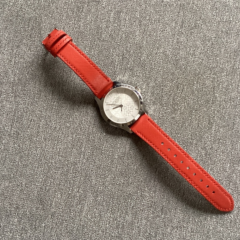 Coach Women's Watch with Red Leather Strap